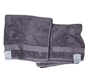 Purely Indulgent 100% Cotton Bath Towel 30x58 GRay  OEKO-TEX Women Owned NWT